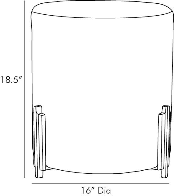 WARBY OTTOMAN STERLING VELVET