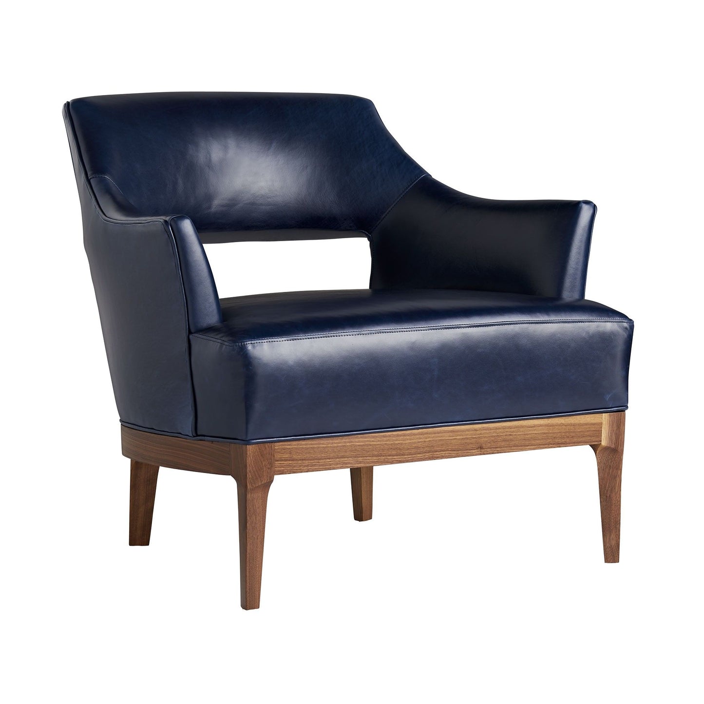 LAURETTE CHAIR INDIGO LEATHER DARK WALNUT