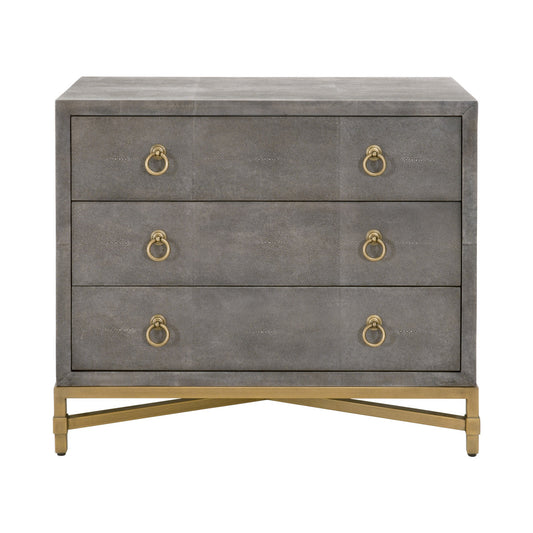 STRAND SHAGREEN 3-DRAWER NIGHTSTAND