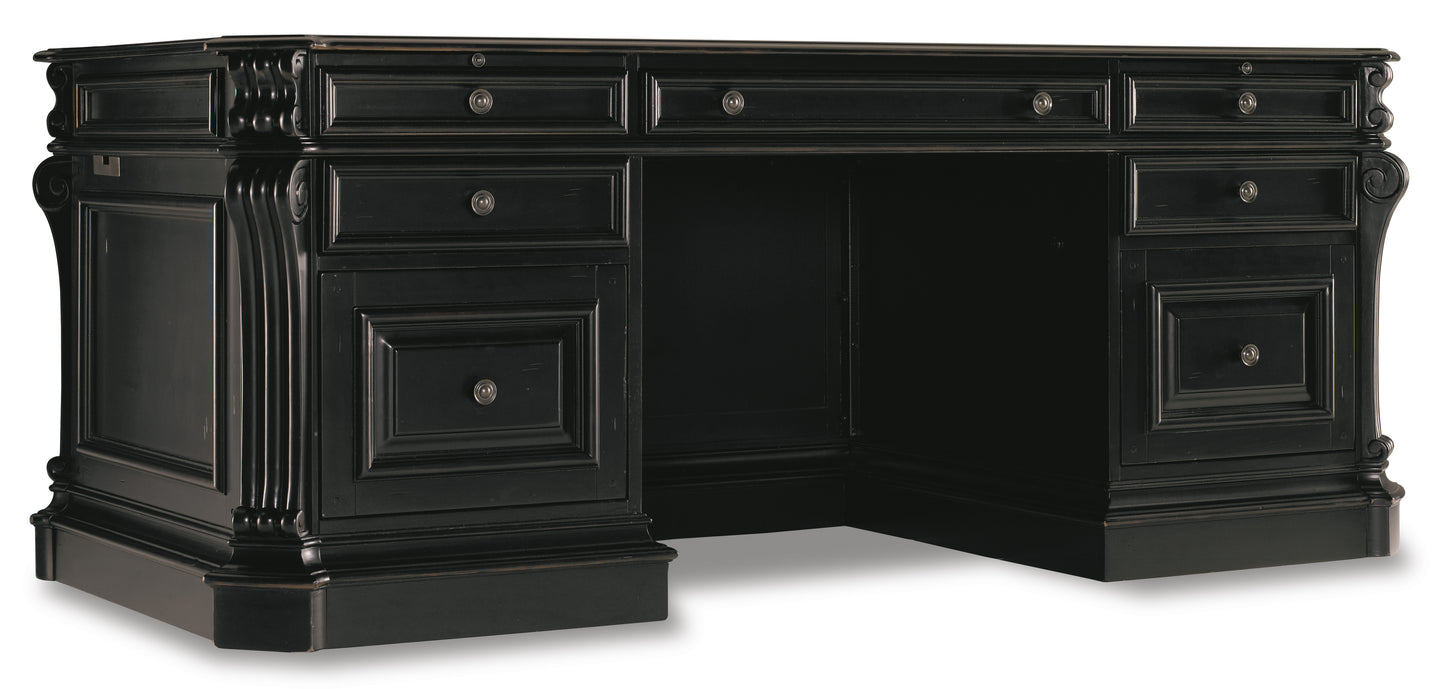 Telluride 76'' Executive Desk withleather Panels