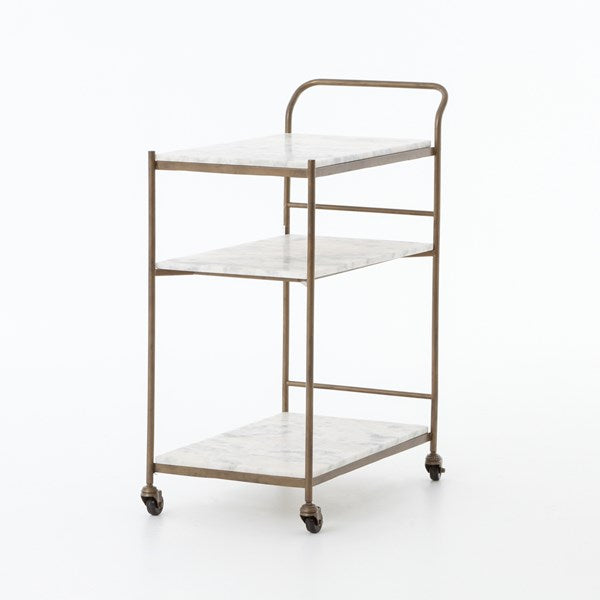 Felix Rectangular Bar Cart-Antique Brass