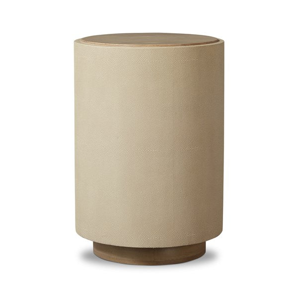 Crosby Side Table-Light Cream Shagreen