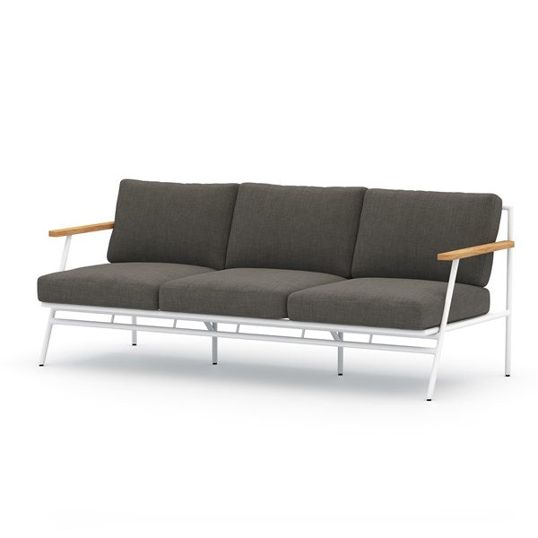 Aroba Outdoor Sofa-78"-White/Charcoal