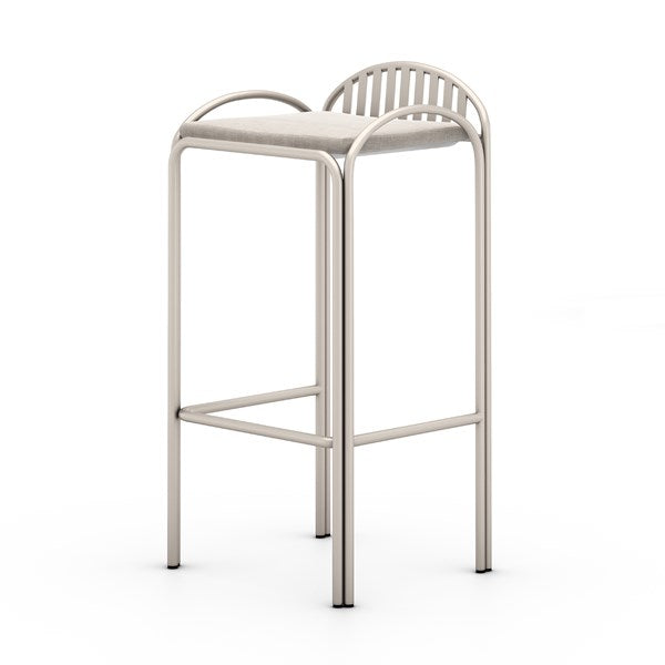 Cassian Outdoor Stool-Stone Grey-Bar