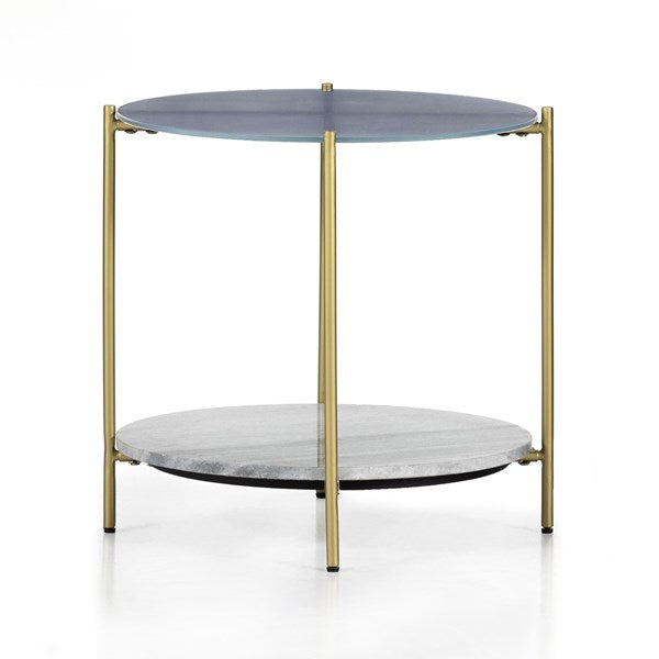 Gianna End Table-Grey Marble
