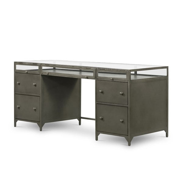 Shadow Box Executive Desk-Gunmetal