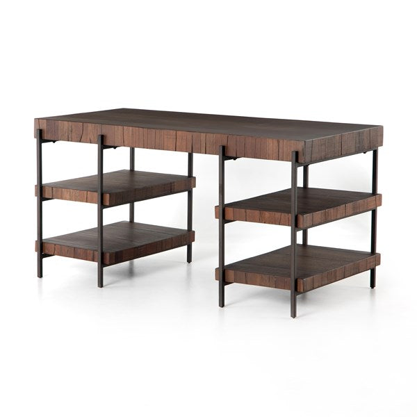 Tinsley Desk-Natural Brown Hardwood