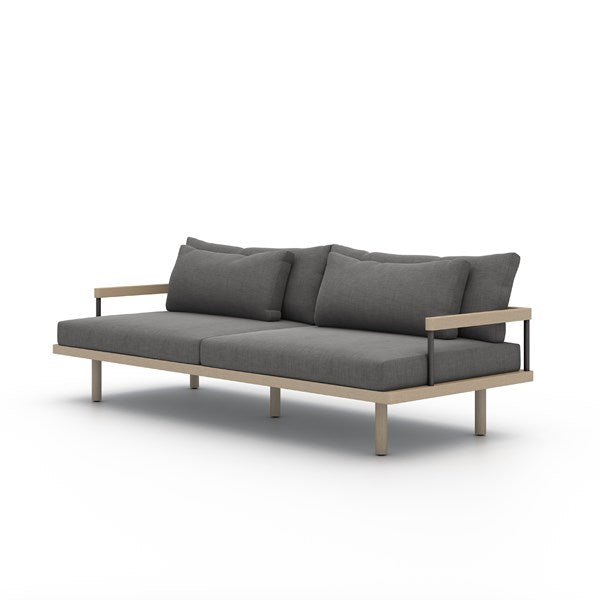 NELSON OUTDOOR SOFA, WASHED BROWN