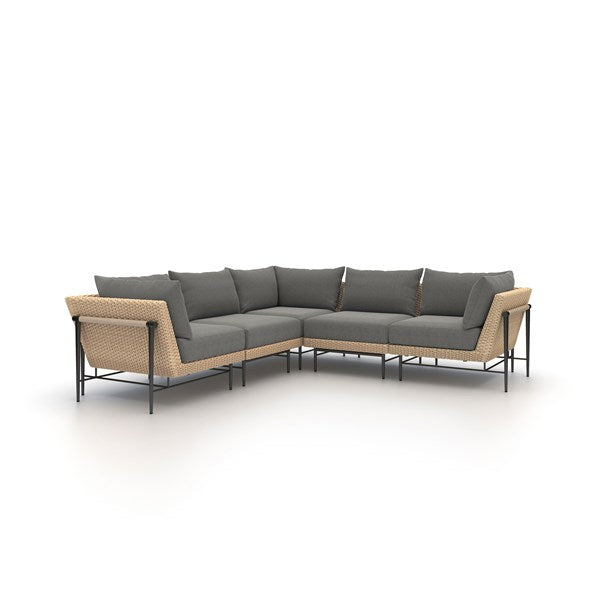 Cavan Outdoor 5 Pc Sectional-Faux Hyac