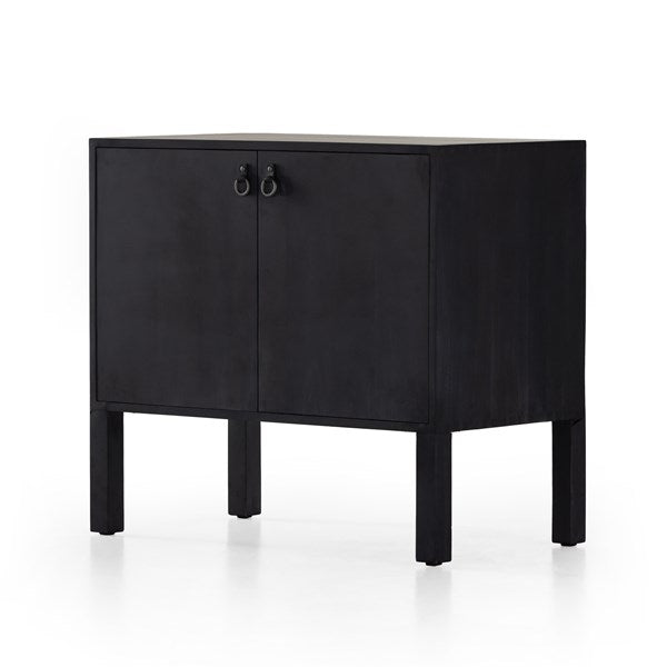 Isador Bar Cabinet-Black Wash Poplar