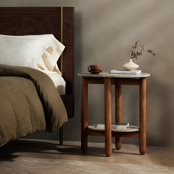 Cleo Nightstand-Antique White Marble