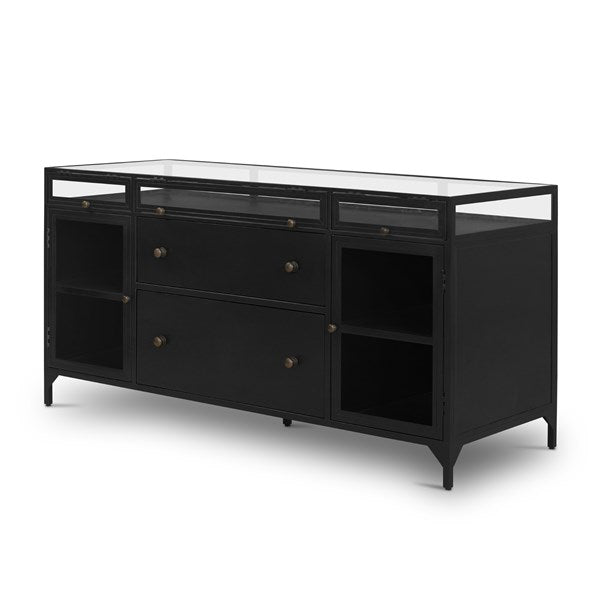 Shadow Box Modular Filing Credenza-Black