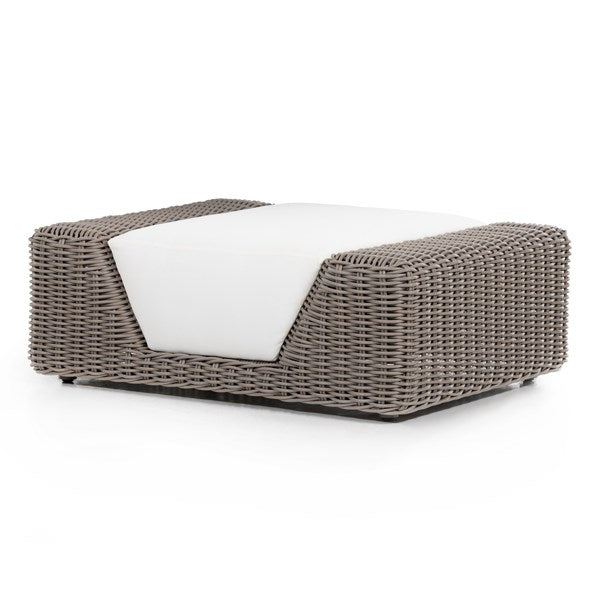 Como Outdoor Ottoman-Natural Woven