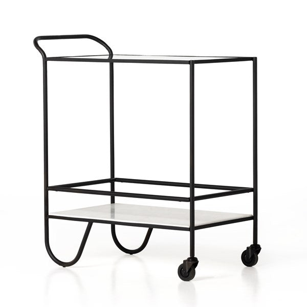 Dacio Bar Cart-White Marble