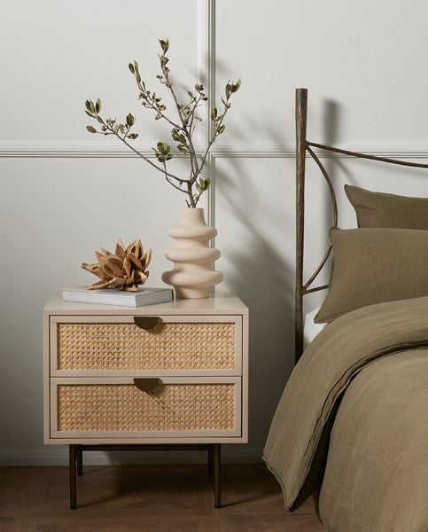 Luella Nightstand-Matte Alabaster