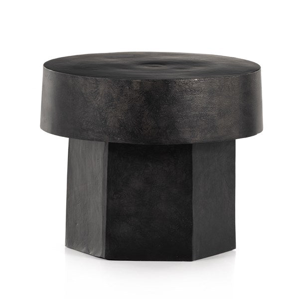 Hester End Table-Raw Black