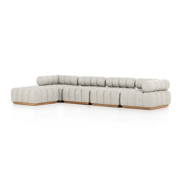Roma Outdoor 4pc Sectional W/Ottoman-Ash