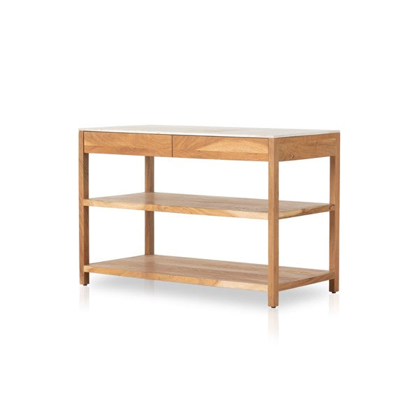 Indira Small Kitchen Island-White Marble