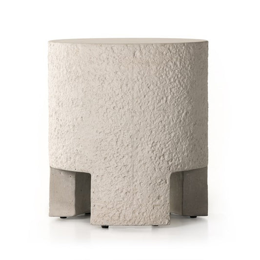 Kember Outdoor End Table-Blanc White