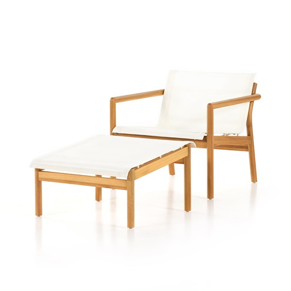 Kaplan Outdoor Armchair W/Ottoman-Auburn