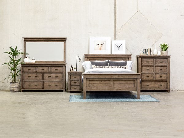SETTLER QTA QUEEN PLATFORM BED-SUNDRIED