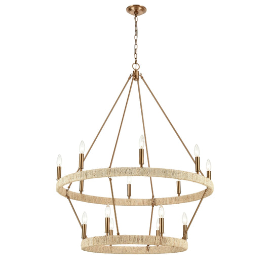 ABACA 36'' WIDE 14-LIGHT CHANDELIER