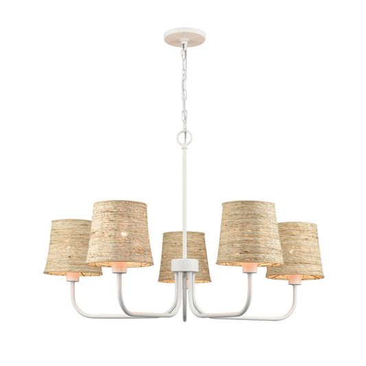 ABACA 34'' WIDE 5-LIGHT CHANDELIER