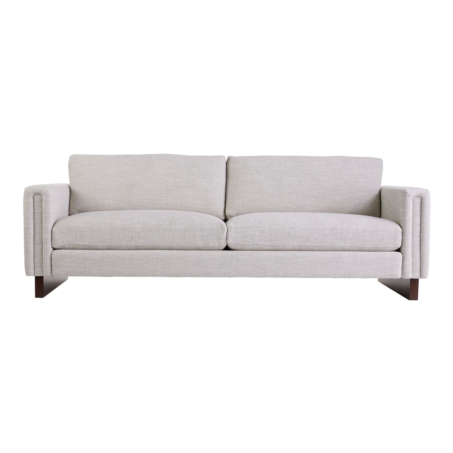 LOVELL SOFA OYSTER LINEN DARK WALNUT