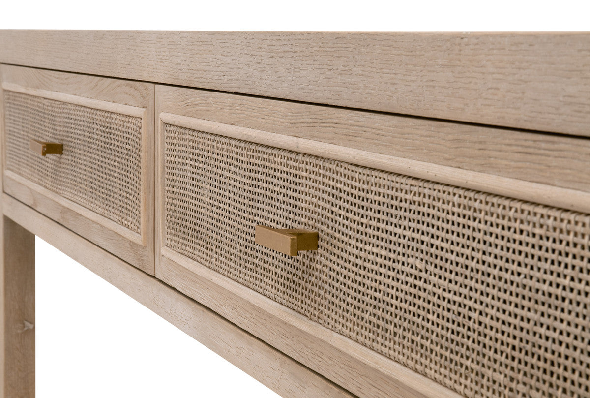 CANE 2-DRAWER ENTRY CONSOLE