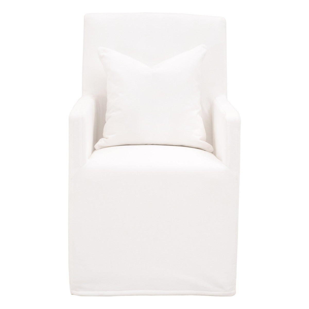 SHELTER SLIPCOVER ARM CHAIR WITH CASTERS