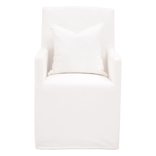 SHELTER SLIPCOVER ARM CHAIR WITH CASTERS