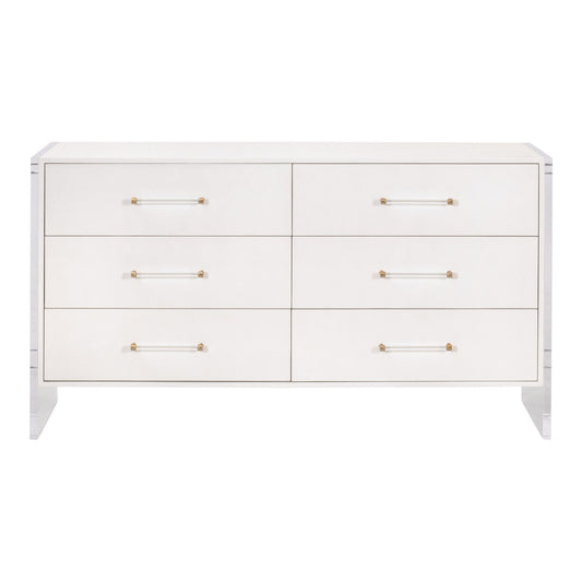 SONIA SHAGREEN 6-DRAWER DOUBLE DRESSER