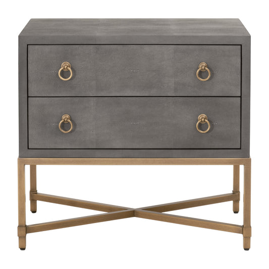 STRAND SHAGREEN 2-DRAWER NIGHTSTAND