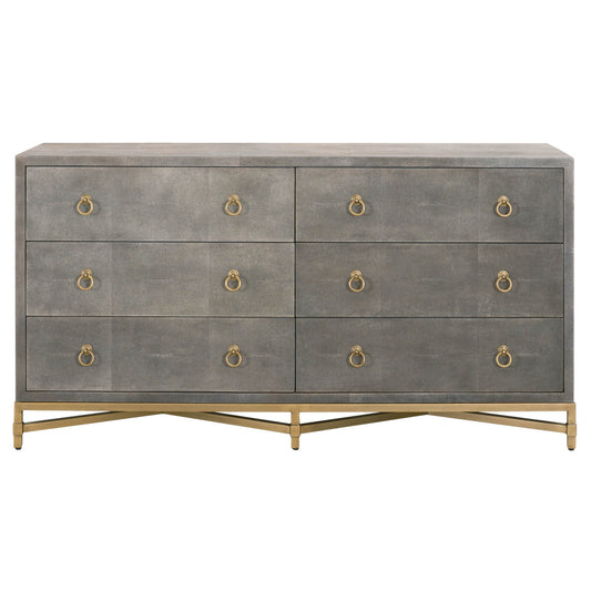 STRAND SHAGREEN 6-DRAWER DOUBLE DRESSER