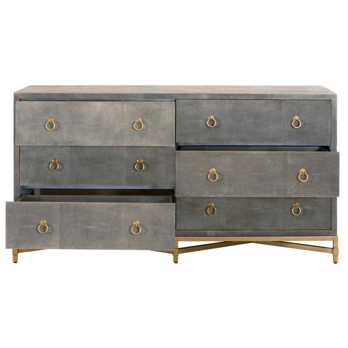 STRAND SHAGREEN 6-DRAWER DOUBLE DRESSER