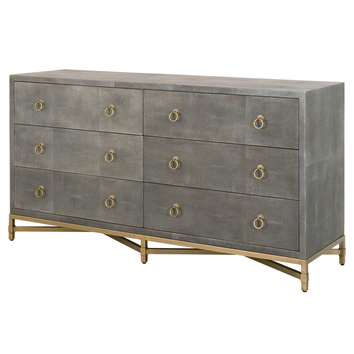 STRAND SHAGREEN 6-DRAWER DOUBLE DRESSER