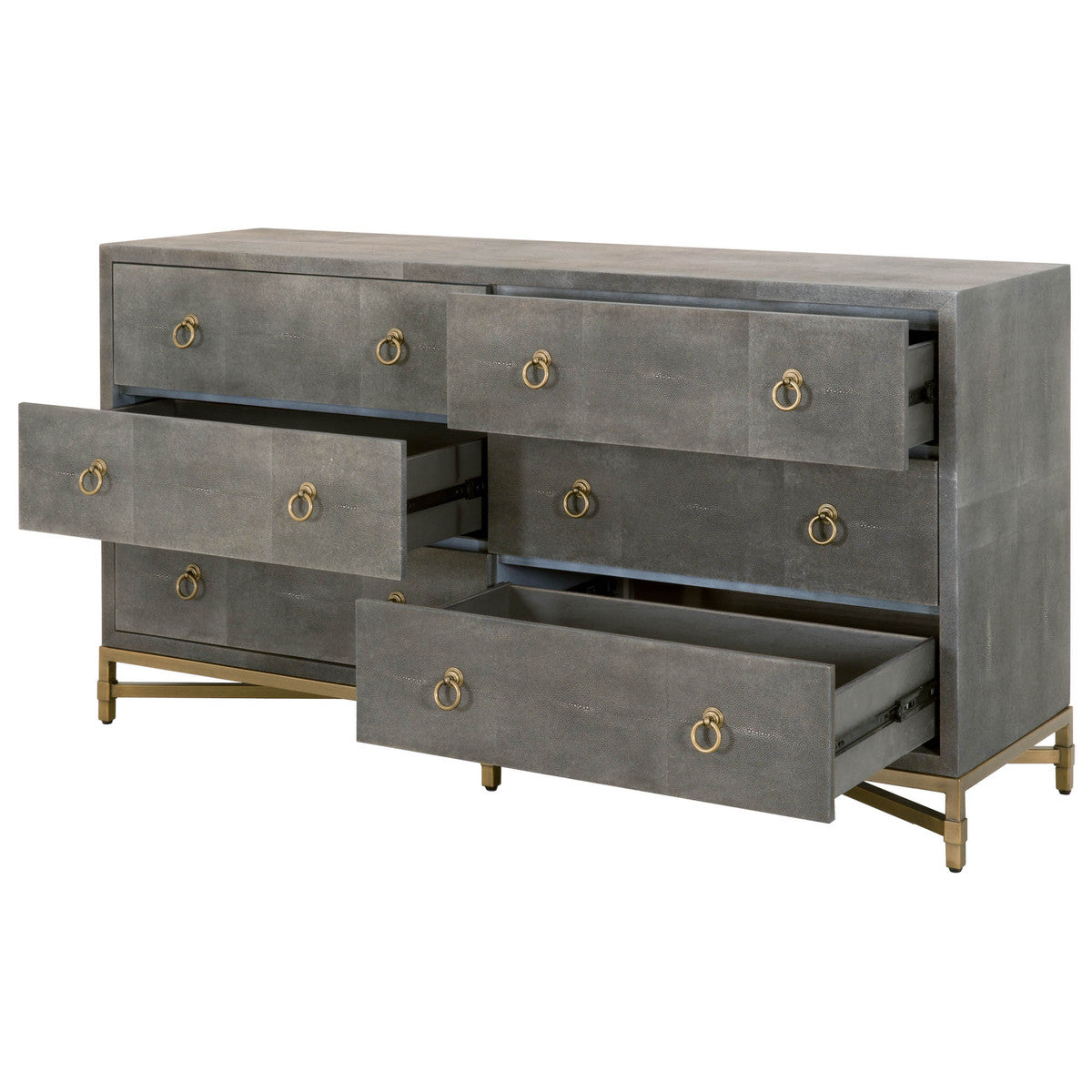 STRAND SHAGREEN 6-DRAWER DOUBLE DRESSER