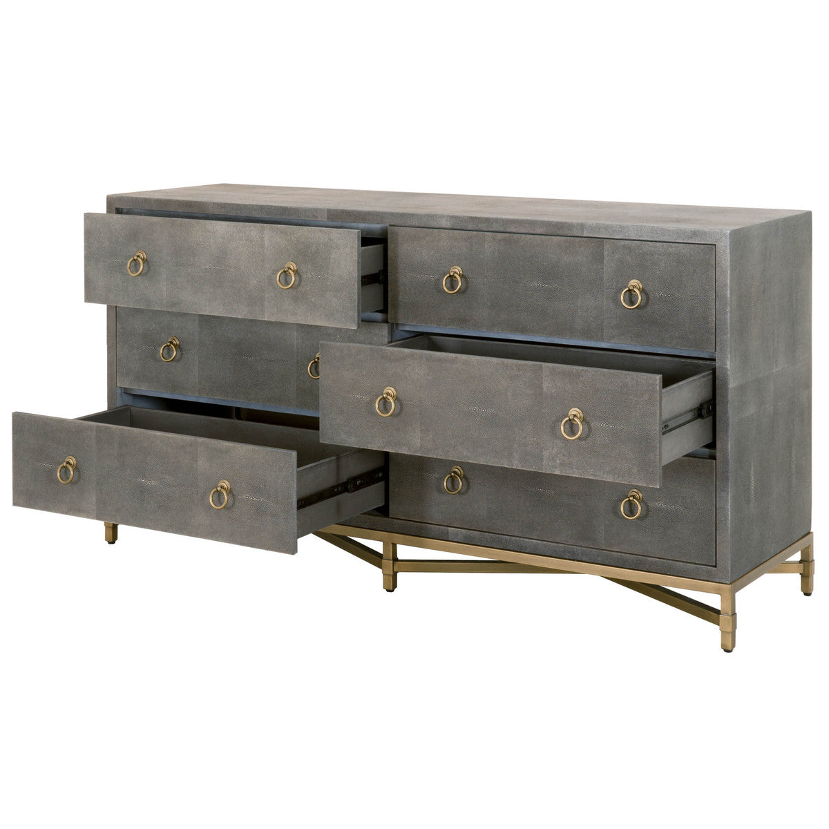 STRAND SHAGREEN 6-DRAWER DOUBLE DRESSER