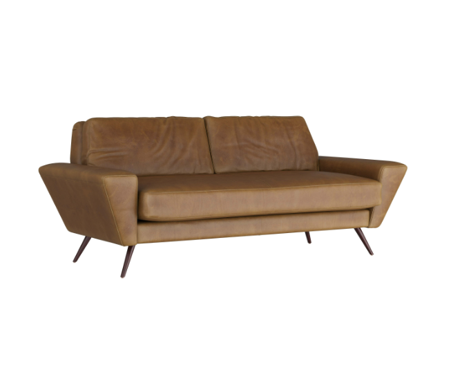 VIDARA SOFA BUTTERSCOTCH LEATHER DARK WALNUT