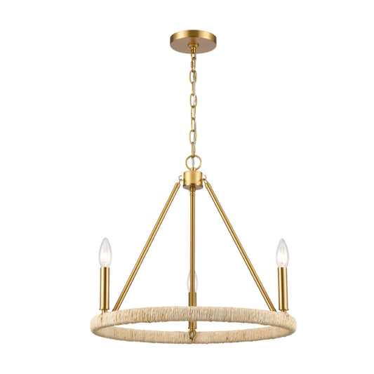 ABACA 20'' WIDE 3-LIGHT CHANDELIER