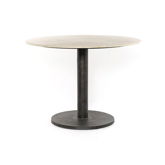 Nola Dining Table-Hammered Grey W/Clr Pc