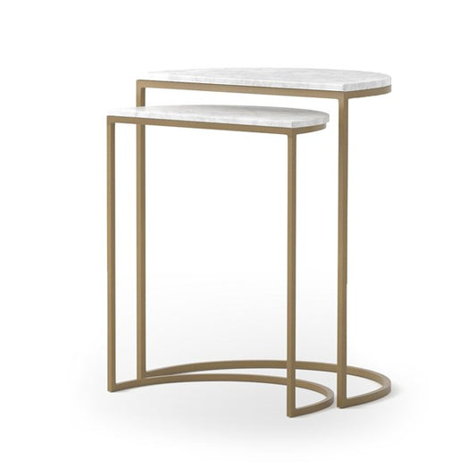 Ane Nesting Tables-Iron Matte Brass