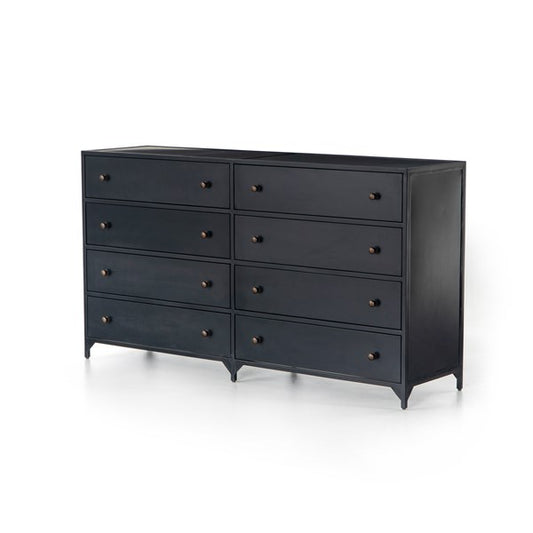 BELMONT 8 DRAWER METAL DRESSER - BLACK