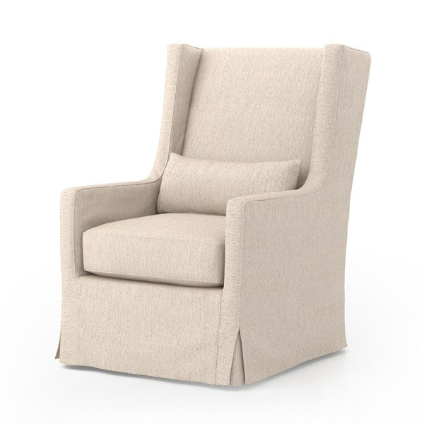 Swivel Wing Chair-Jette Linen