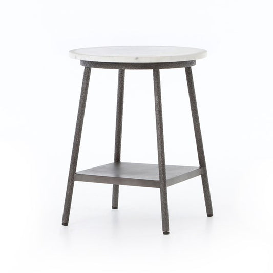 Lark Nightstand-Polished White Marble
