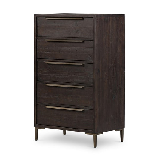 WYETH 5 DRAWER DRESSER - DARK CARBON