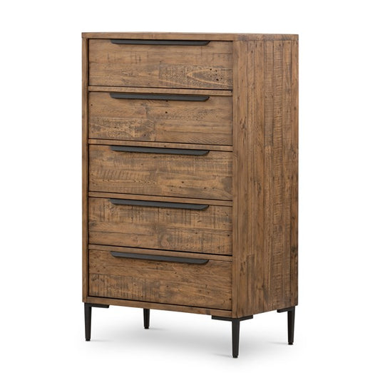 WYETH 5 DRAWER DRESSER - RUSTIC SANDALWOOD