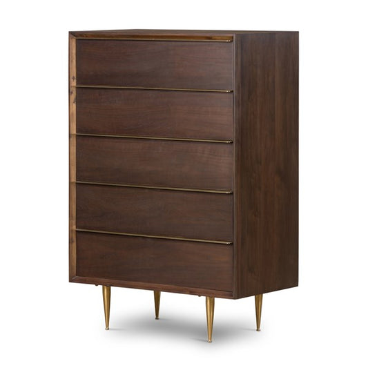 Billy 5 Drawer Dresser-Dark Walnut