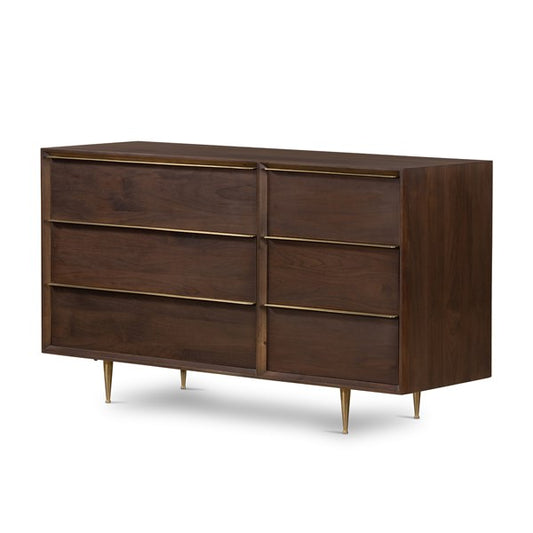 Billy 6 Drawer Dresser-Dark Walnut