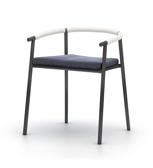 Chord Outdoor Dining Chair-Bronze/Navy